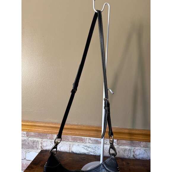 Dooney & Bourke Black Pebble Leather Crossbody Bag With Adjustable Strap - Picture 15 of 16